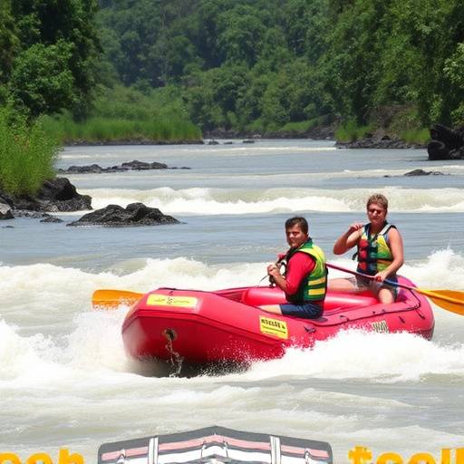 White water rafting on the Nile River near Jinja